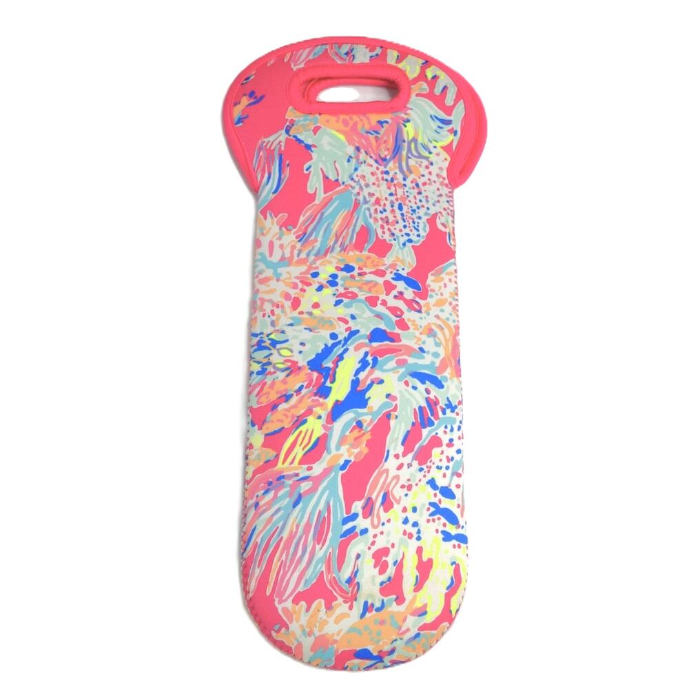Lilly Pulitzer Wine Bottle Holder Neoprene Coral Summer Beach Insulated Cooler